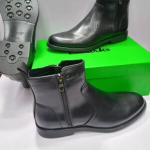 Original Clark side-by-side double zip leather chelsea corporate boot