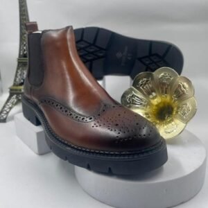 Steve Riots elastic bronze brown chelsea corporate boot