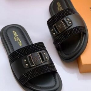 LOUIS VUITTON leather pam slippers