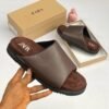 ZARA leather pam slippers
