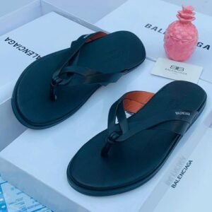 BALENCIAGA leather pam slippers