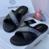 VERSACE leather pam slippers