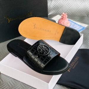 BILLIONAIRE leather pam slippers