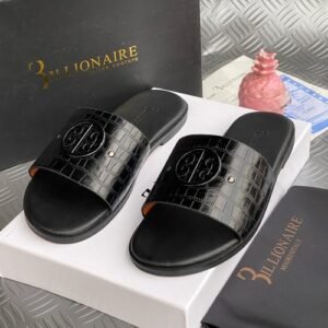 BILLIONAIRE leather pam slippers