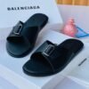 Balanciaga leather pam slipper