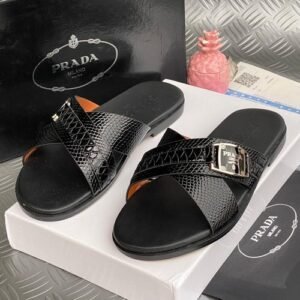Original Prada leather pam slippers