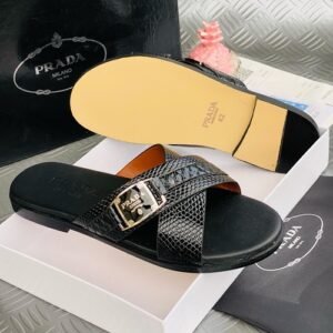 Original Prada leather pam slippers