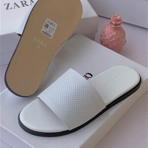 Original zara leather pam slippers