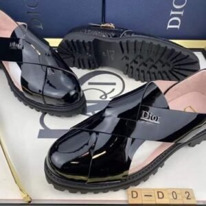 New Dior men Shiny leather corporate sandals