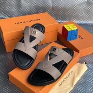 HERMES leather pam slippers