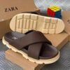 ZARA leather pam slippers