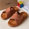 ZARA suede pam slippers
