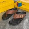 FENDI leather pam slippers