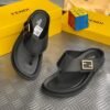 FENDI leather pam slippers