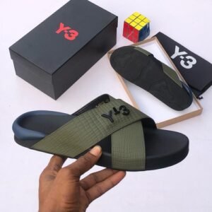 y-3 leather pam slippers