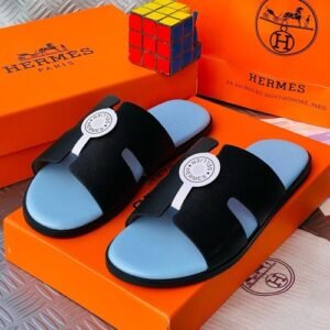 HERMES leather pam slippers