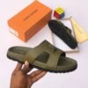 LOUIS VUITTON leather pam slippers