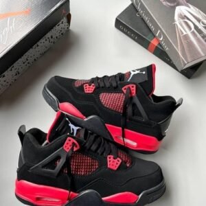 AIR JORDAN 4 RETRO GREEN AND WHITE SNEAKERS