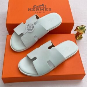 HERMES LEATHER PAM SLIPPERS