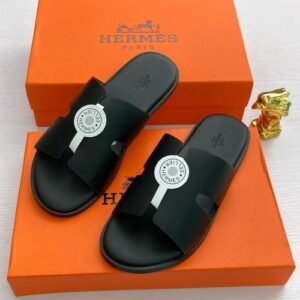 HERMES LEATHER PAM SLIPPERS