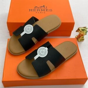 HERMES LEATHER PAM SLIPPERS