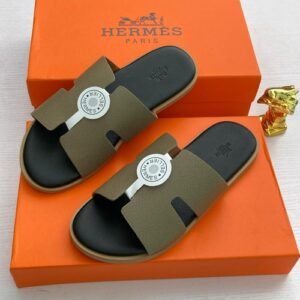 HERMES LEATHER PAM SLIPPERS