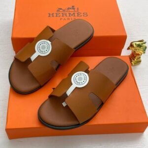 HERMES LEATHER PAM SLIPPERS