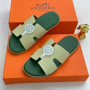 HERMES LEATHER PAM SLIPPERS