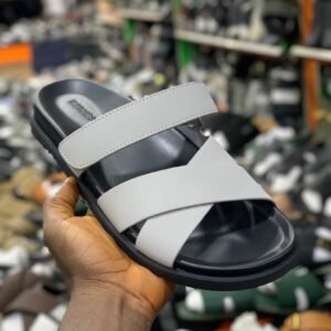 HERMES PARIS LEATHER PAM SLIPPERS