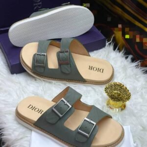 DIOR leather pam slippers