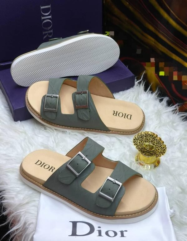 DIOR leather pam slippers