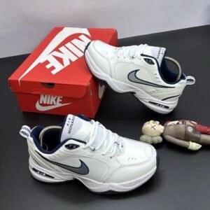 NIKE AIR MONARCH 4 WHITE NAVY SNEAKERS