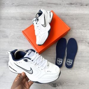 NIKE AIR MONARCH 4 WHITE NAVY SNEAKERS