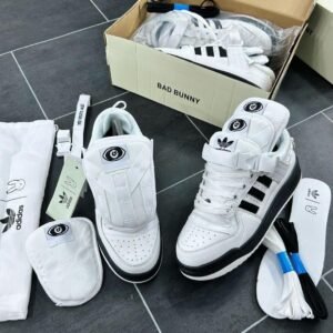 ADIDAS BAD BUNNY WHITE AND BLACK SNEAKERS