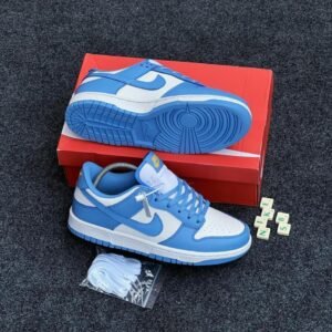 NIKE SB DUNK LOW BLUE AND WHITE SNEAKERS