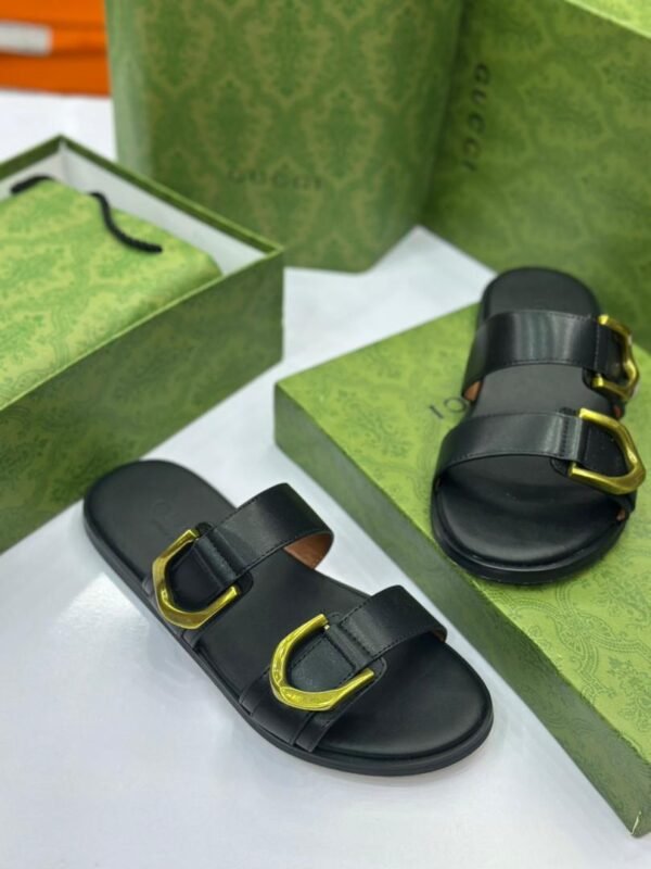 ORIGINAL GUCCI LEATHER PAM SLIPPERS