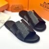 HERMES PARIS LEATHER PAM SLIPPERS
